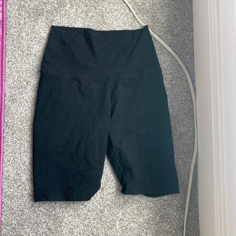 aerie black biker short